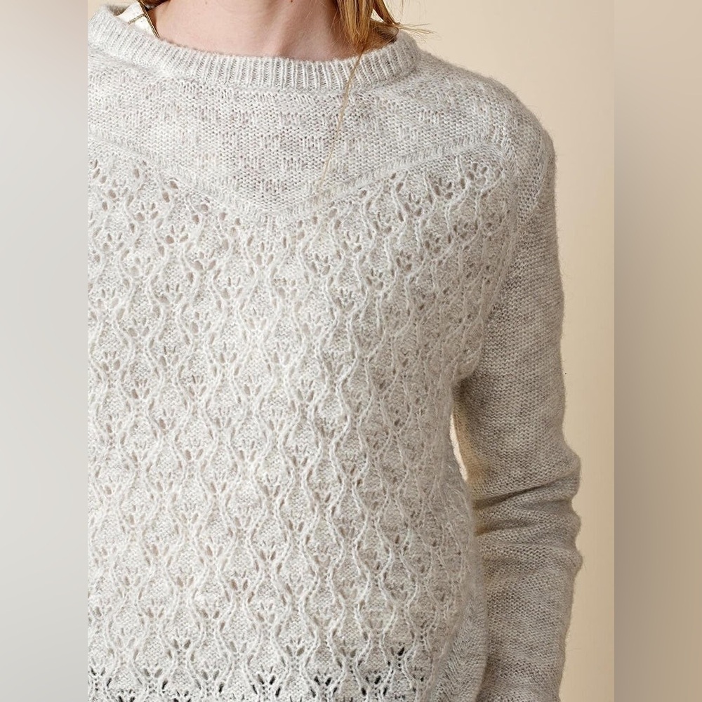 Indi and Cold Women’s Needle Stitch Sweater Size Large Knit Grey Winter Wool